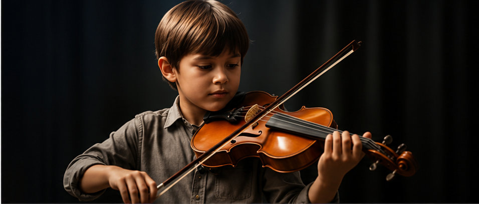Criança tocando violino